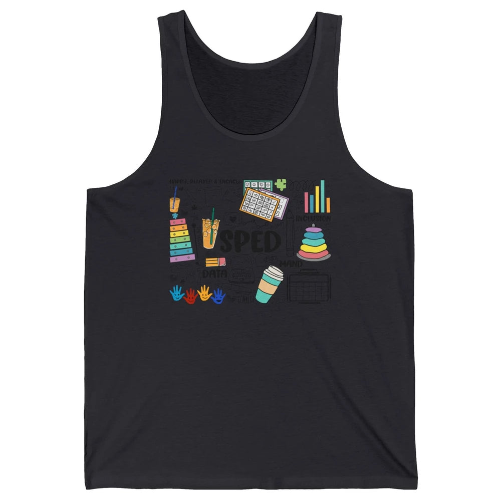 Special Education Teacher Happy Relax Encaced Inclusion Unisex Jersey Tank