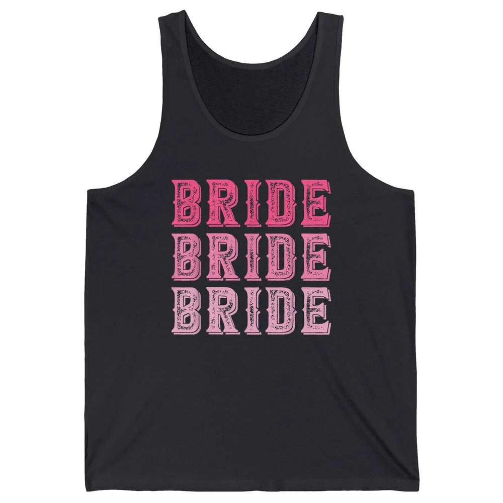 Vintage Cowgirl Bride Rodeo Bachelorette Bridal Engagement Unisex Jersey Tank