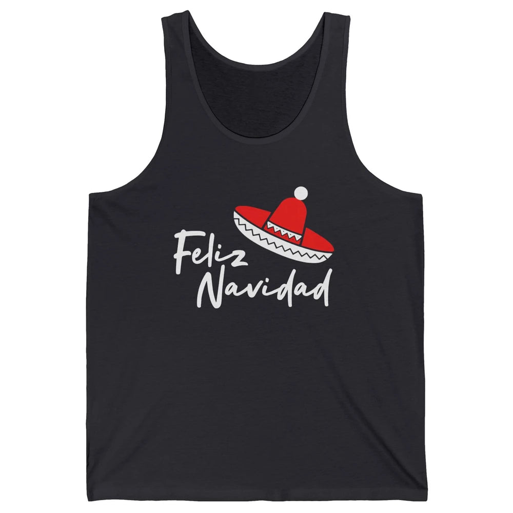 Funny Feliz Navidad Spanish Christmas Mexican Sombrero Gift Unisex Jersey Tank