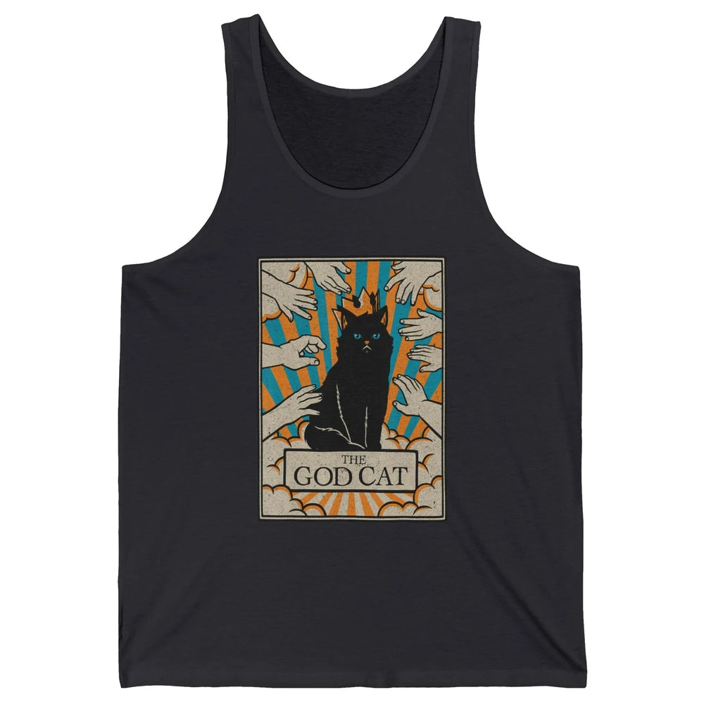 Astrology The God Cat Goth Tarot Card Reader Witchy Black Cat Gothic Sarcastic Unisex Jersey Tank