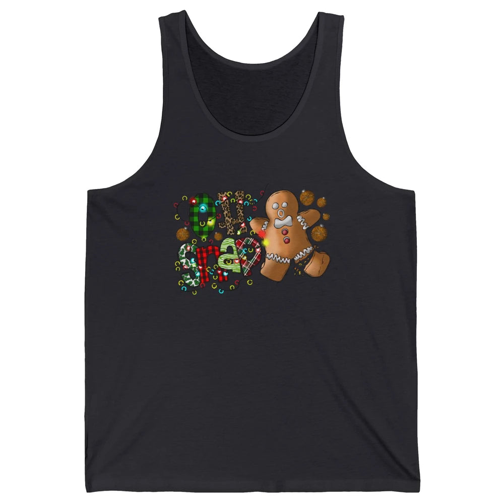 Funny Gingerbread Broken Oh Snap Western Christmas Leopard Unisex Jersey Tank