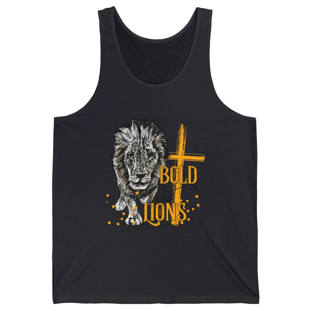 Bold As Lion Of Judah Bible Verse Christian Faith Religious Unisex Jersey Tank