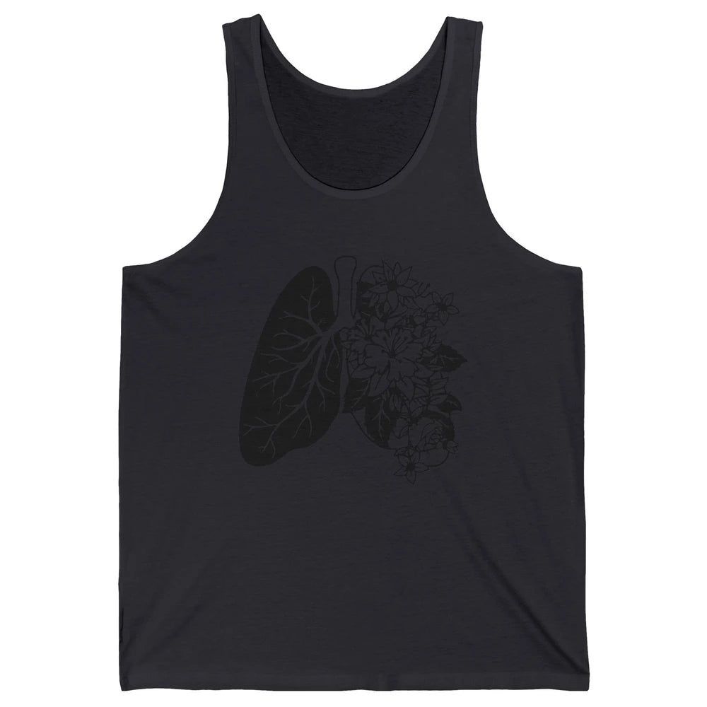 Anatomical Lungs Floral Breathe Respiratory Therapy RT Unisex Jersey Tank