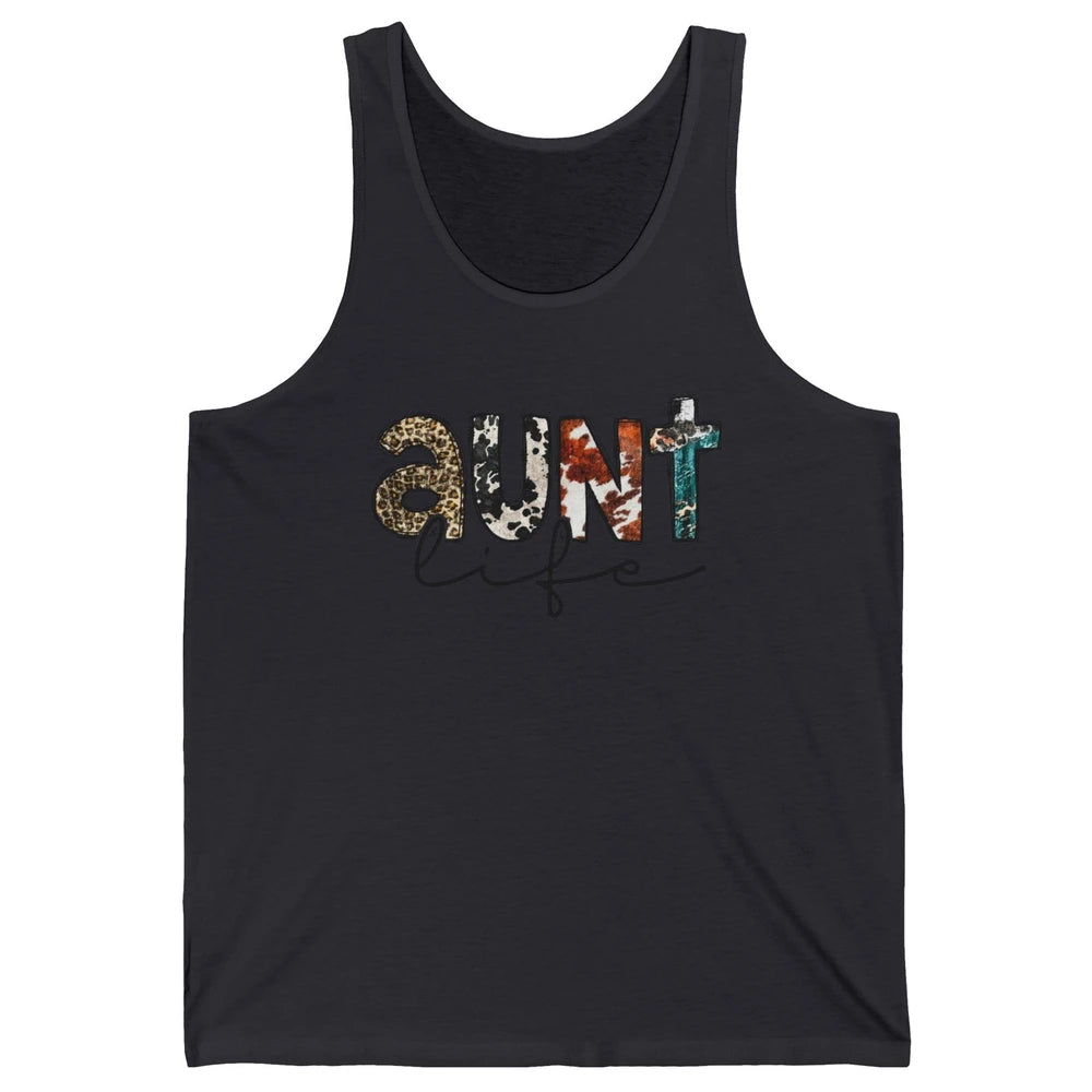 Aunt Life Western Country Leopard Southern Auntie Gift Unisex Jersey Tank