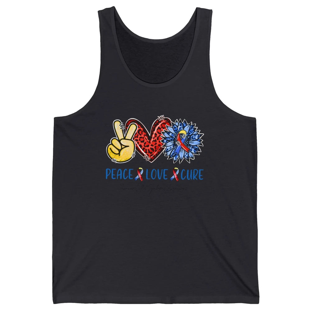 Thoracic Outlet Syndrome Awareness Peace Love Cure Sunflower Unisex Jersey Tank