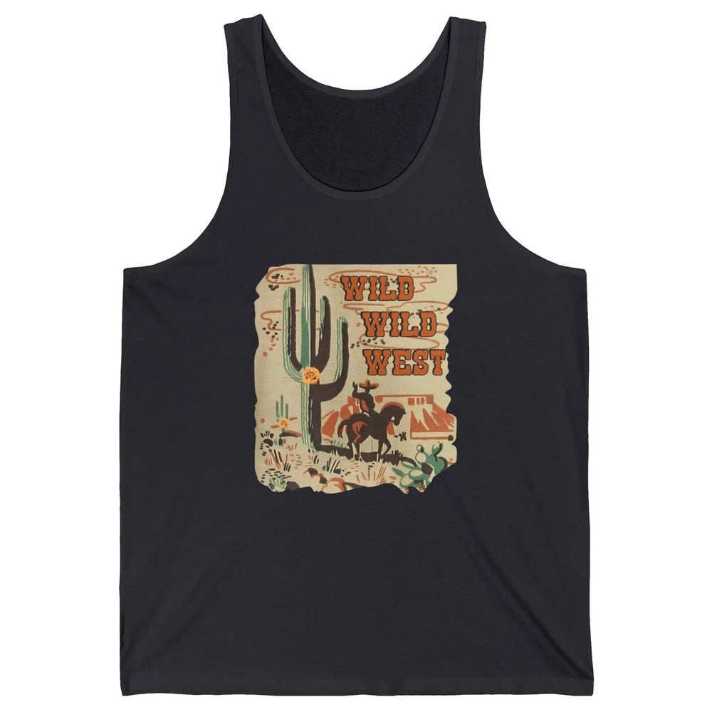 Wild West Cowboy Cactus Rodeo Western Retro Horse Vintage Unisex Jersey Tank