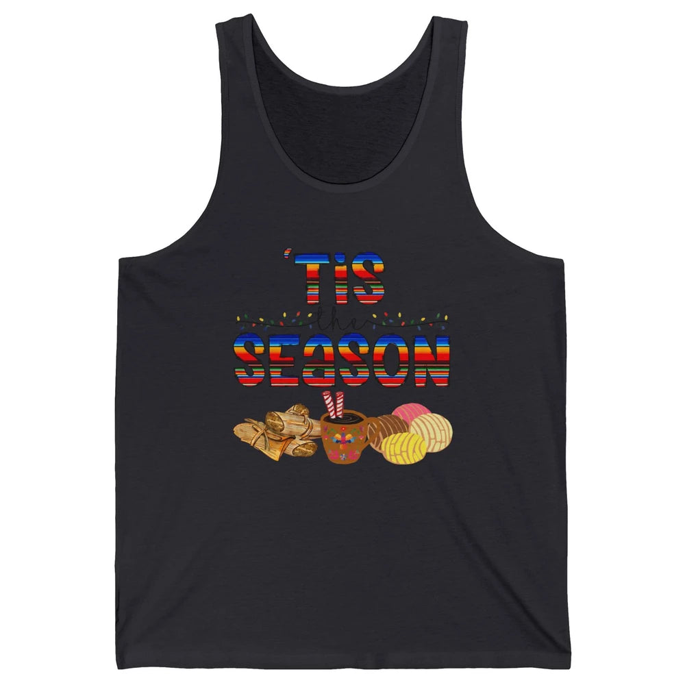 Tis The Season Mexican Christmas Concha Tamale Sweet Bread Unisex Jersey Tank