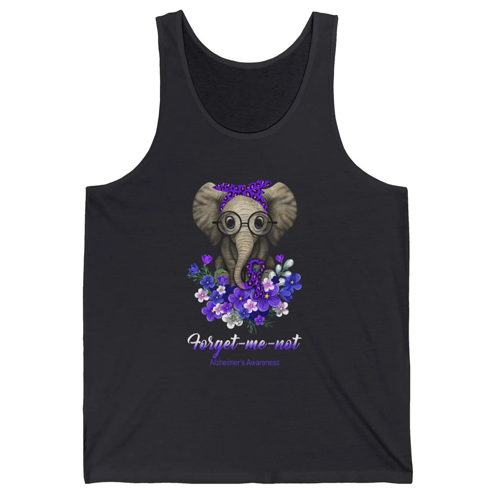 Alzheimer Awareness Purple Ribbon Elephant Forget Me Not Unisex Jersey Tank