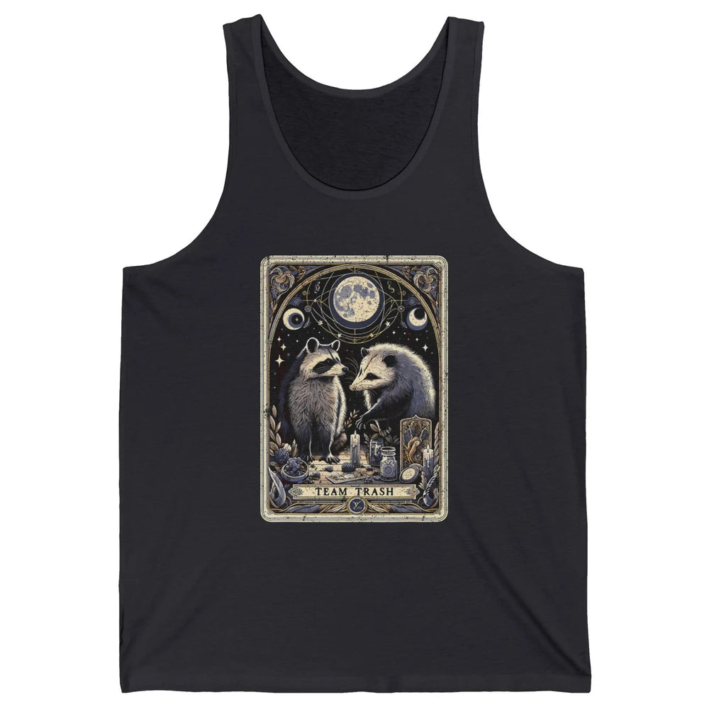 Team Trash Tarot Card Opossum Witchcraft Goth Possum Vintage Panda Raccoon Sarcastic Unisex Jersey Tank