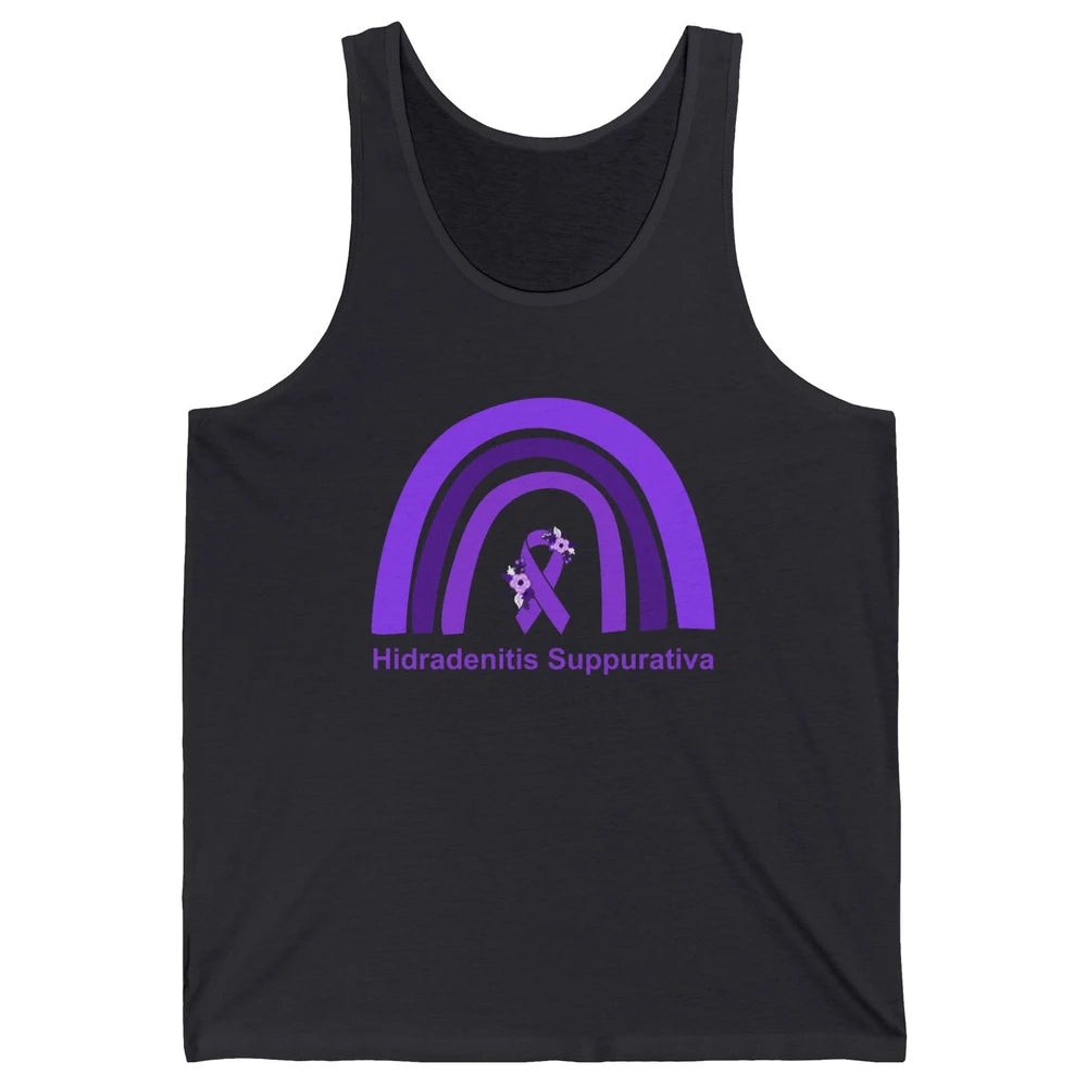 Small Fiber Neuropathy Awareness Floral Purple Rainbow Unisex Jersey Tank