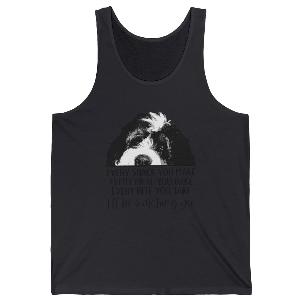 Bernedoodle I'll Be Watching You Bernedoodle Dog Lovers Gift Unisex Jersey Tank