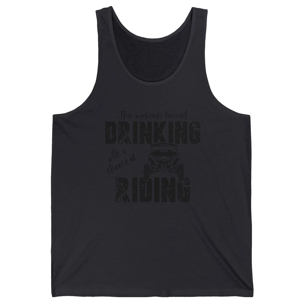 Vintage UTV Weekend Forecast Drinking Mud Riding SXS Life Unisex Jersey Tank