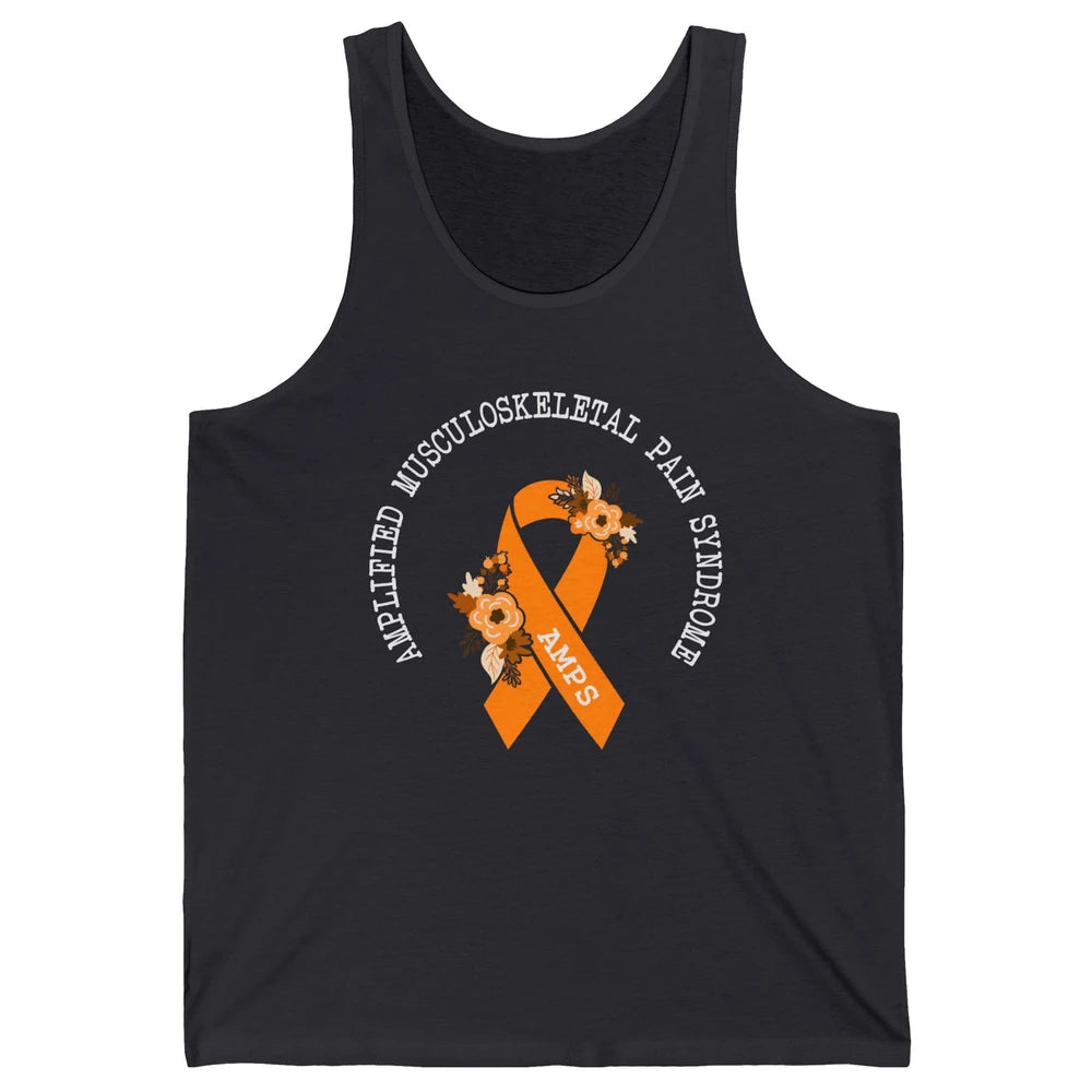 Amplified Musculoskeletal Pain Syndrome AMPS Orange Ribbon Unisex Jersey Tank