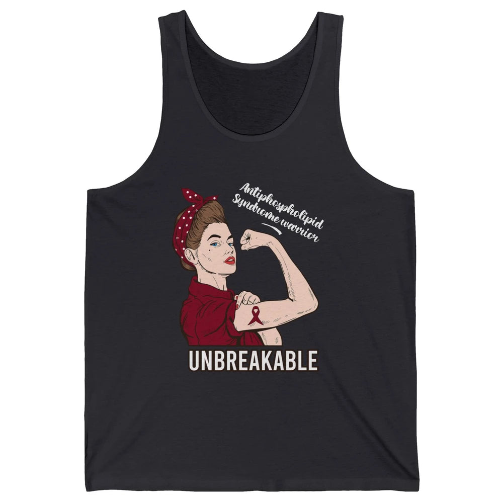 Antiphospholipid Syndrome Ribbon Strong Woman Unbreakable Unisex Jersey Tank