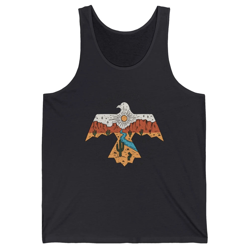 Vintage Eagle Desert Wanderlust Get Lost In Nature Outdoor Unisex Jersey Tank