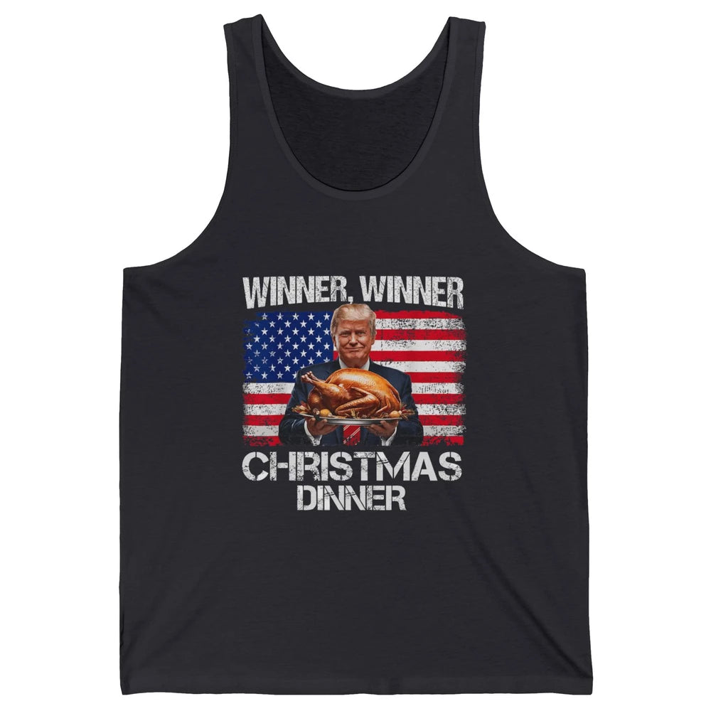 Funny Trump Winner Christmas Dinner Santa President Donald Trump Turkey Sarcastic Xmas Unisex Jersey Tank