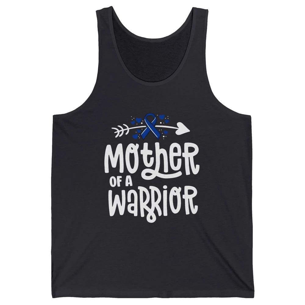 Warrior Mother Colon Cancer Colorectal Dark Blue Ribbon Unisex Jersey Tank