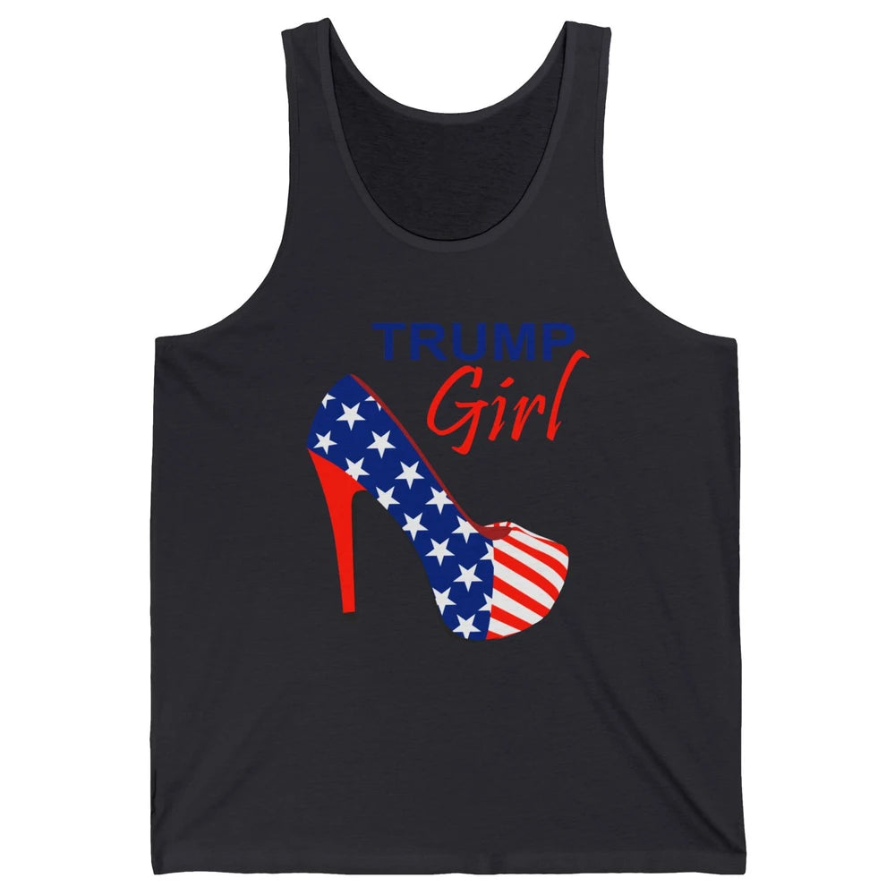 Trump Girl American Flag High Heels Republican Trump Support Unisex Jersey Tank