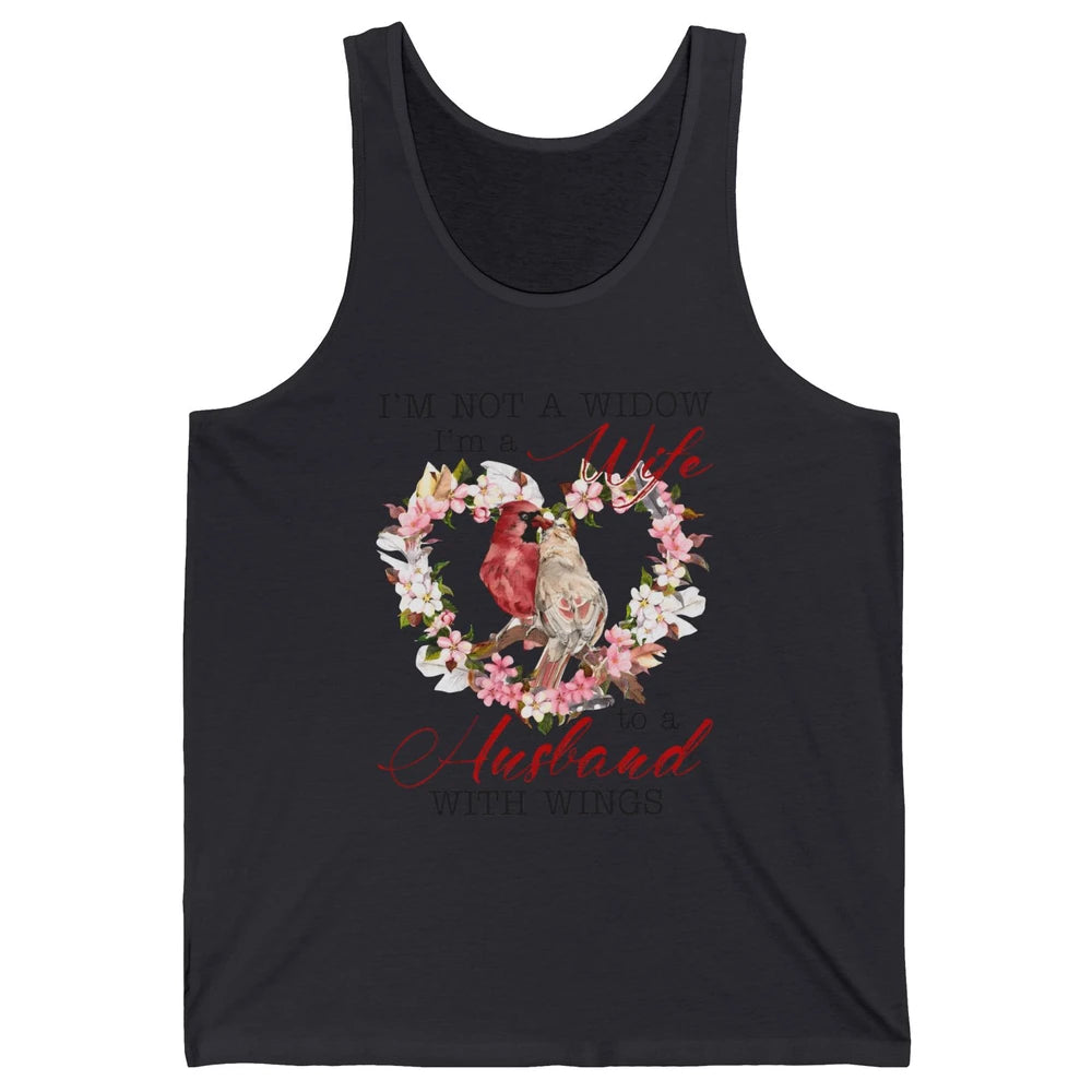 Cardinal Husband In Heaven I'm Not Widow Angel Loving Memory Unisex Jersey Tank