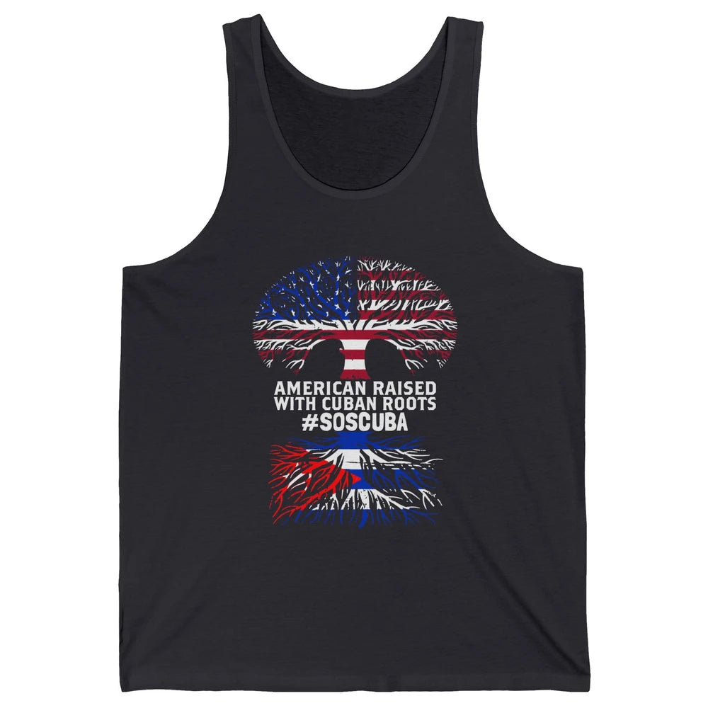 American Raised With Cuban Roots Cuban Flag Cuban Tree Unisex Jersey Tank