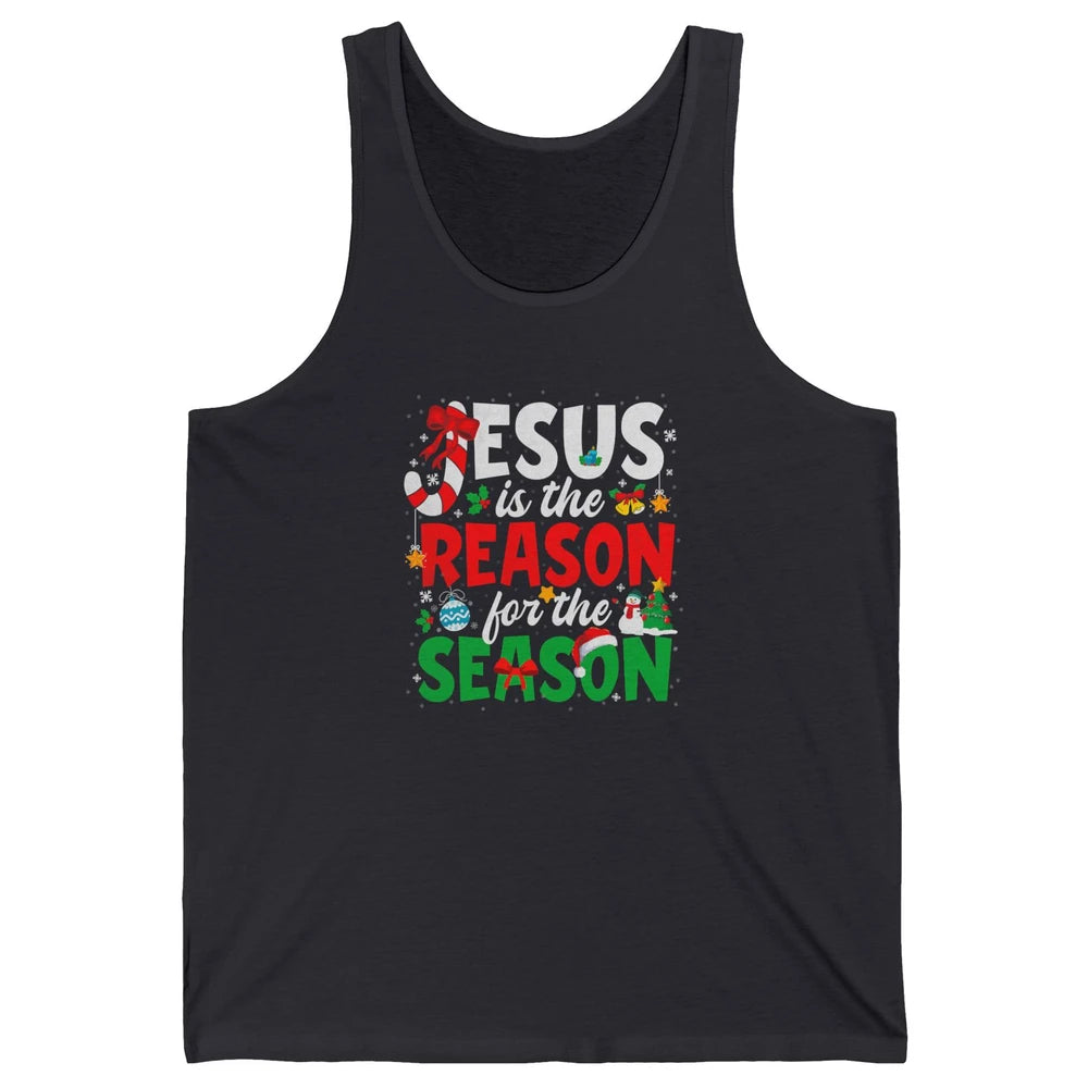 Merry Christmas Jesus The Reason For Season Xmas Candy Tree Unisex Jersey Tank