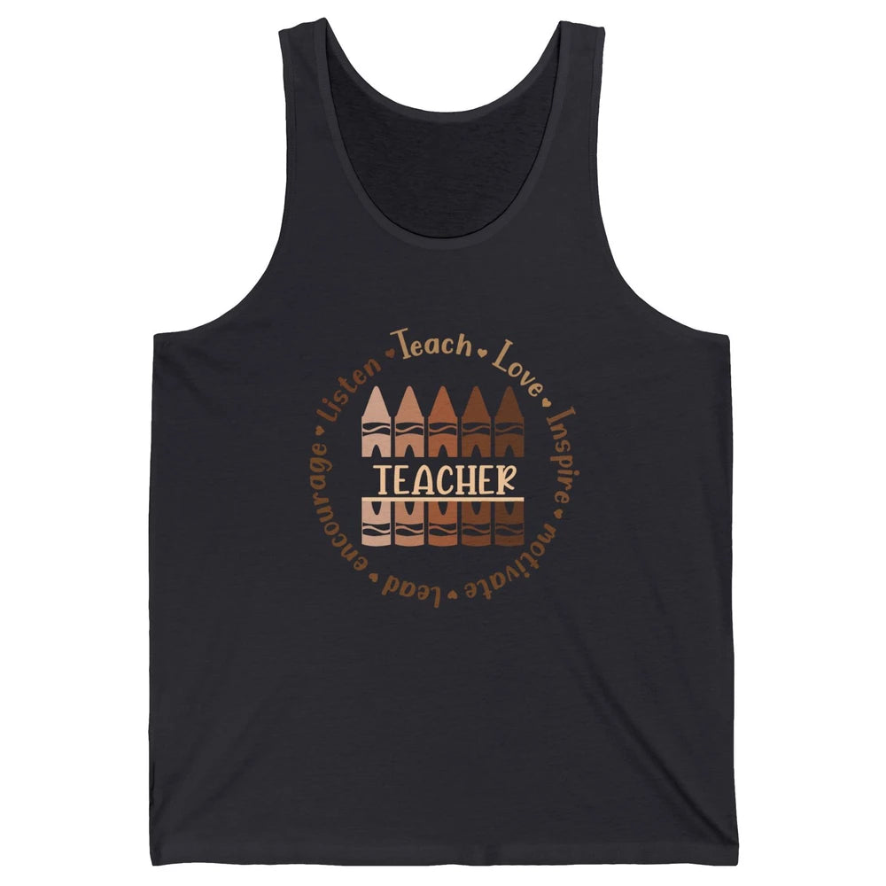 Teach Love Inspire African American Teacher Black Teacher Unisex Jersey Tank