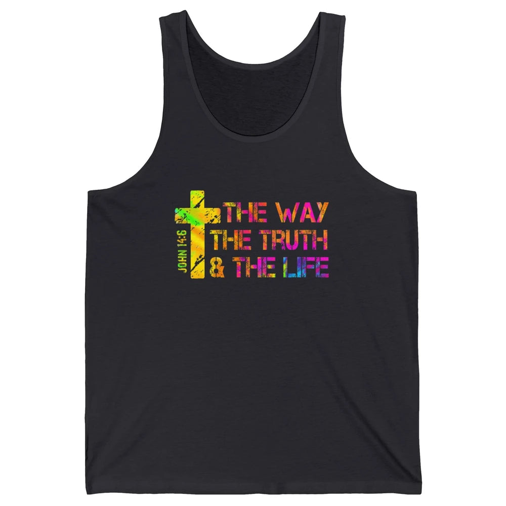 Way Truth Life Bible Verse Cross Christian Jesus God Faith Unisex Jersey Tank