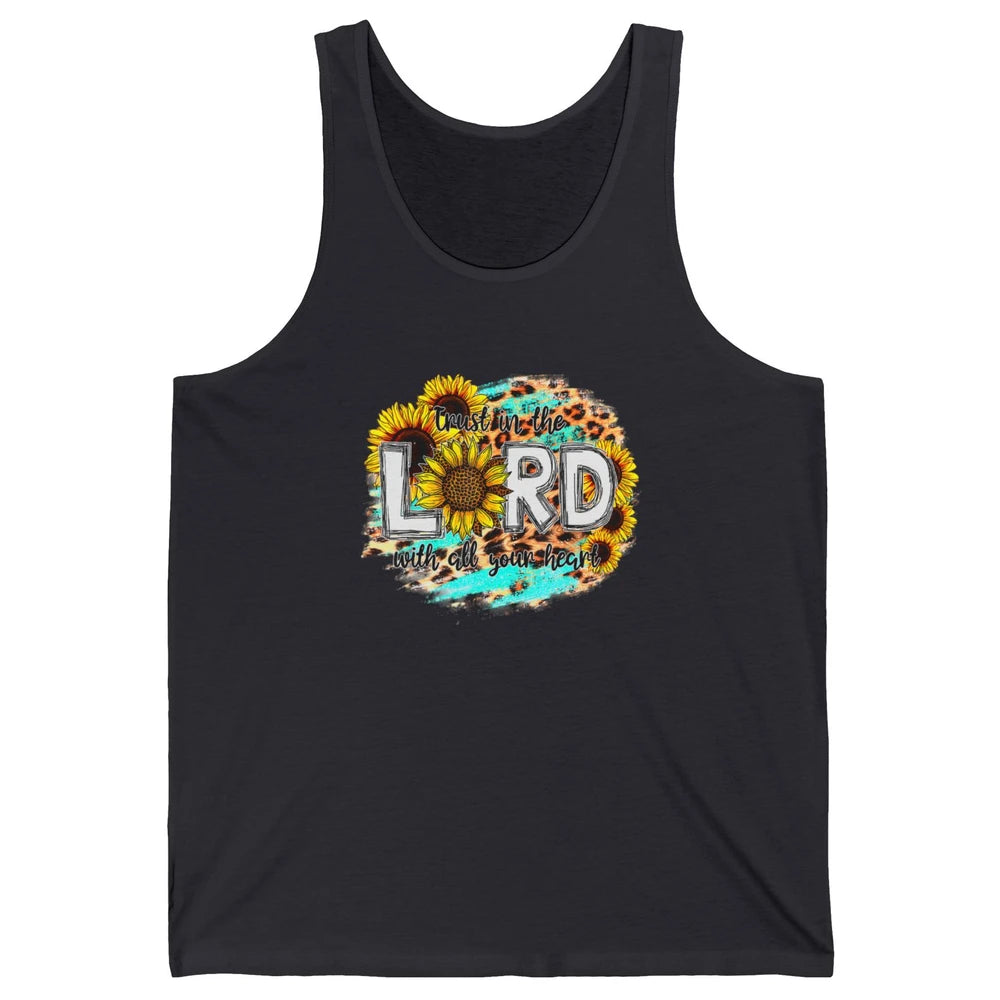 Trust In Lord Leopard Sunflower God Christian Jesus Christ Unisex Jersey Tank