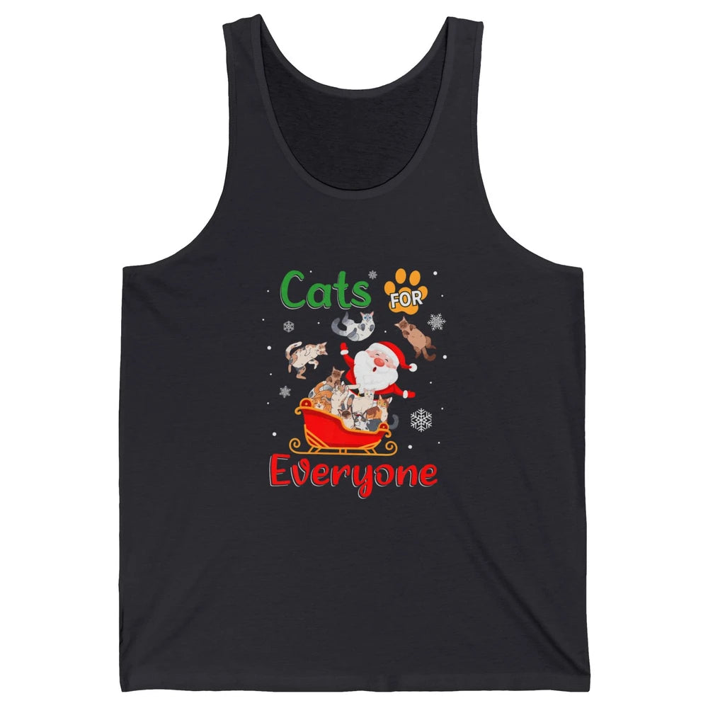 Merry Christmas Cats For Everybody Reindeer Xmas Santa Claus Unisex Jersey Tank