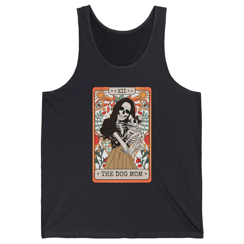 Retro Skeleton Tarot Card The Dog Mom Halloween Dog Lovers Unisex Jersey Tank