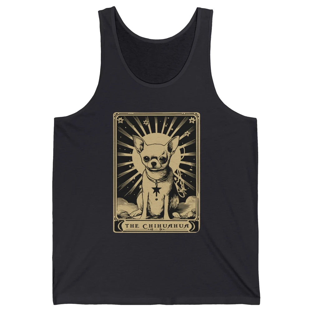 The Chihuahua Tarot Card Black Chihuahua Halloween Dog Mom Unisex Jersey Tank