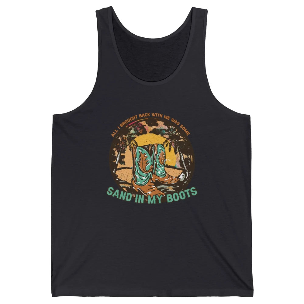 Retro Sand In My Boots Western Cowgirls Midwest Cowboy Boots Unisex Jersey Tank