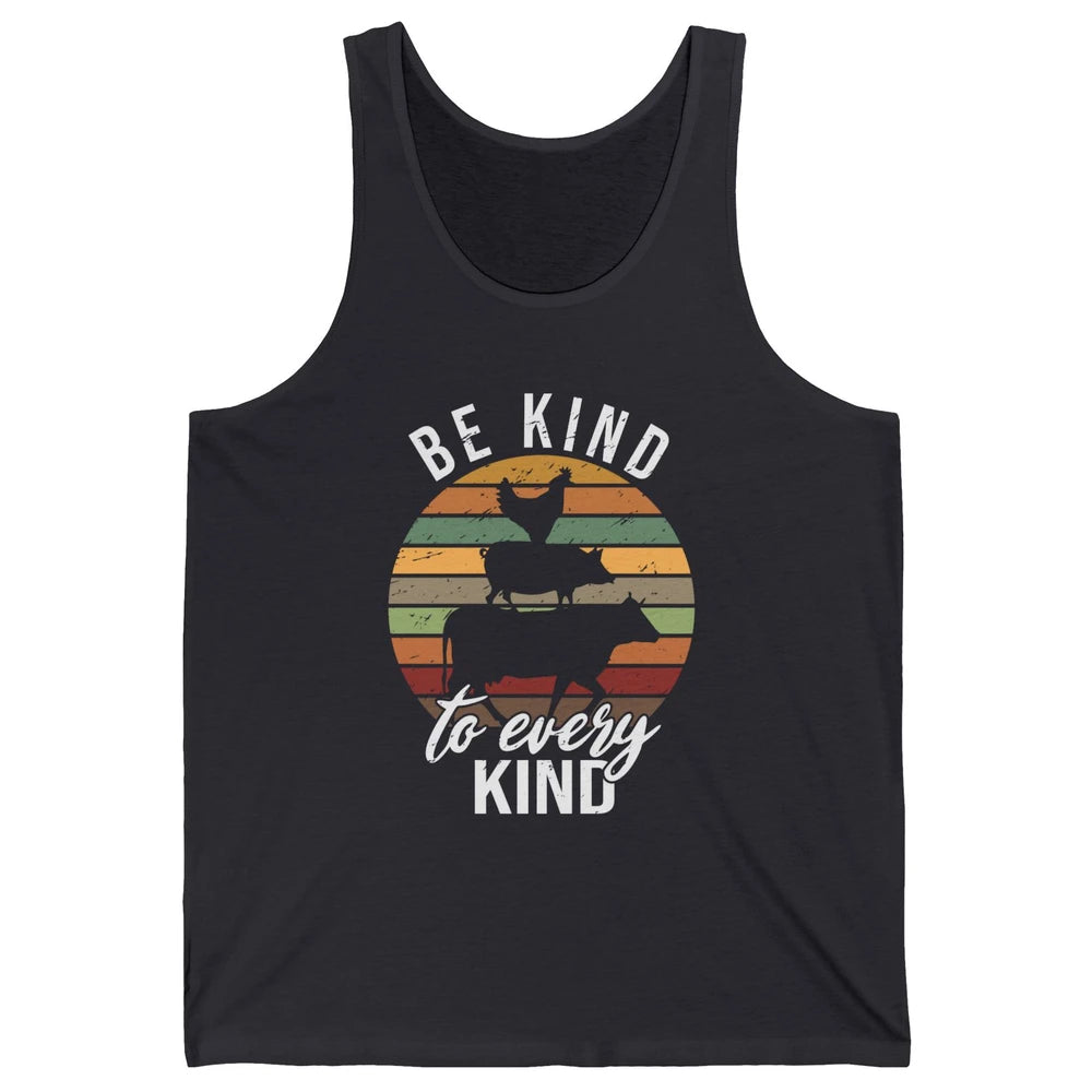 Retro Vegan Be Kind To Every Kind Vegetarian Friend Not Food Unisex Jersey Tank