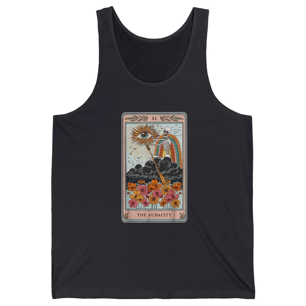 Tarot Card The Audacity Skeleton Mystical Eye Aesthetic Goth Unisex Jersey Tank