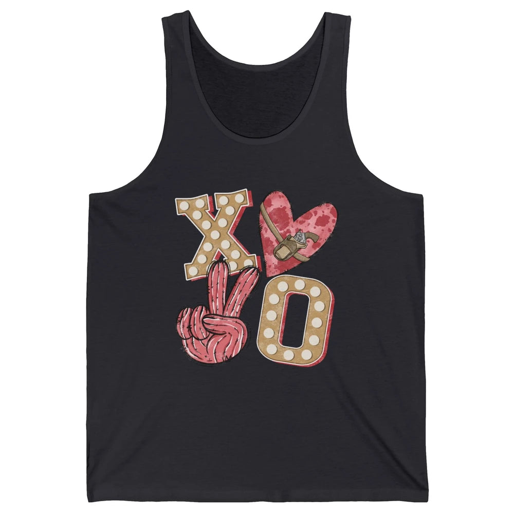 XOXO Hugs And Kisses Leopard Heart Cowboy Love Rodeo Western Country Unisex Jersey Tank