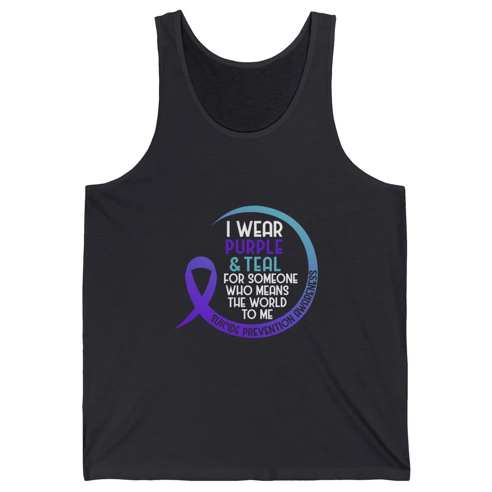 Wear Purple And Teal Ribbon Warrior Suicide Prevention Month Unisex Jersey Tank