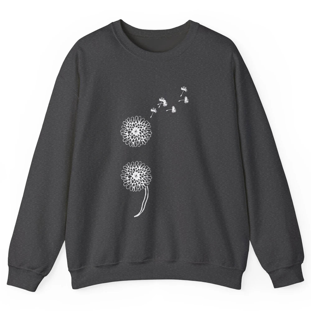 Semicolon Dandelion Vintage  Suicide Prevention Awareness Unisex Crewneck Sweatshirt