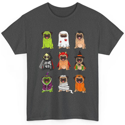 Cute Pug Dog Witch Ghost Boo Pumpkin Halloween Spooky Season Classic Unisex T-Shirt