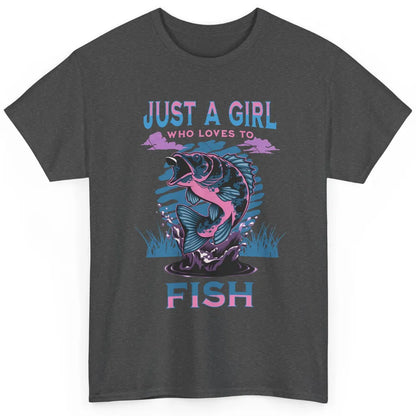 Fisherwoman Just A Girl Who Loves Fishing Reel Girls Fish Classic Unisex T-Shirt