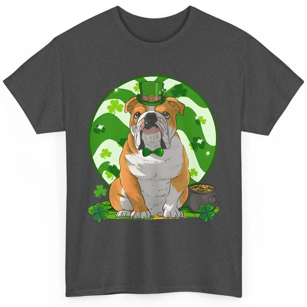 St Patrick's Day English Bulldog Lucky Charm Shamrock Irish Classic Unisex T-Shirt