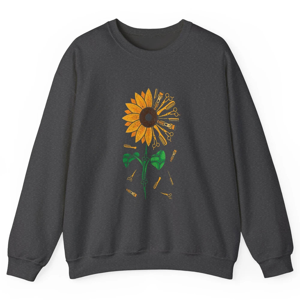 Barber Tool Sunflower Style Hairstylist Hairdresser Vintage Unisex Crewneck Sweatshirt