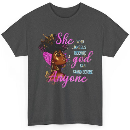 Black Girl She Who Kneels Before God Christian Afro Women Classic Unisex T-Shirt