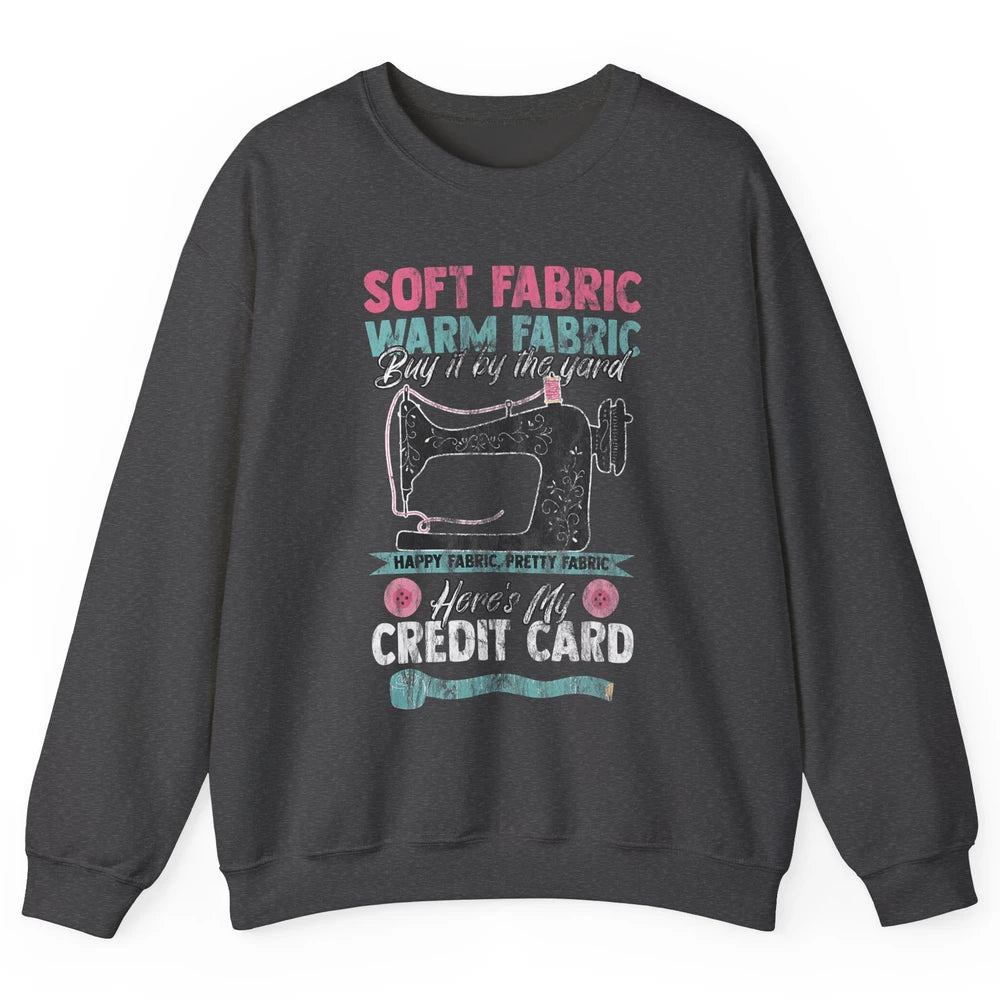 Soft Fabric By The Yard Sewing Machine Quilting Crafting Unisex Crewneck Sweatshirt