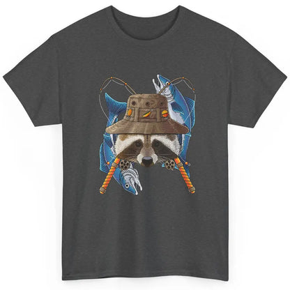 Fishing Raccoon Outdoor Fisherman Animal Vintage Fish Reels Classic Unisex T-Shirt