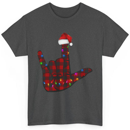 Merry Christmas Hand Sign Language Deaf Xmas Santa Hat ASL Classic Unisex T-Shirt