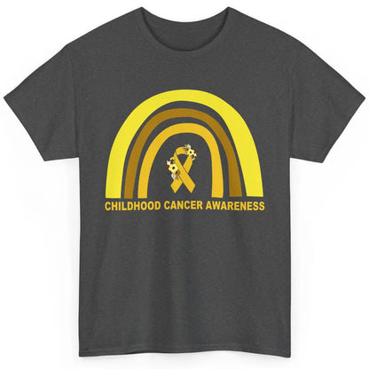 Childhood Cancer Awareness Support Rainbow Gold Ribbon Gift Classic Unisex T-Shirt