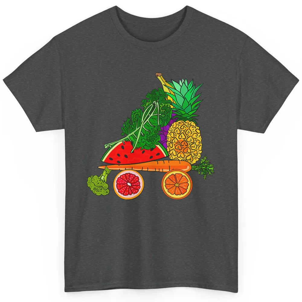 Fruity Watercolor Veggie Vegan Tropical Summer Fruit Pun Classic Unisex T-Shirt