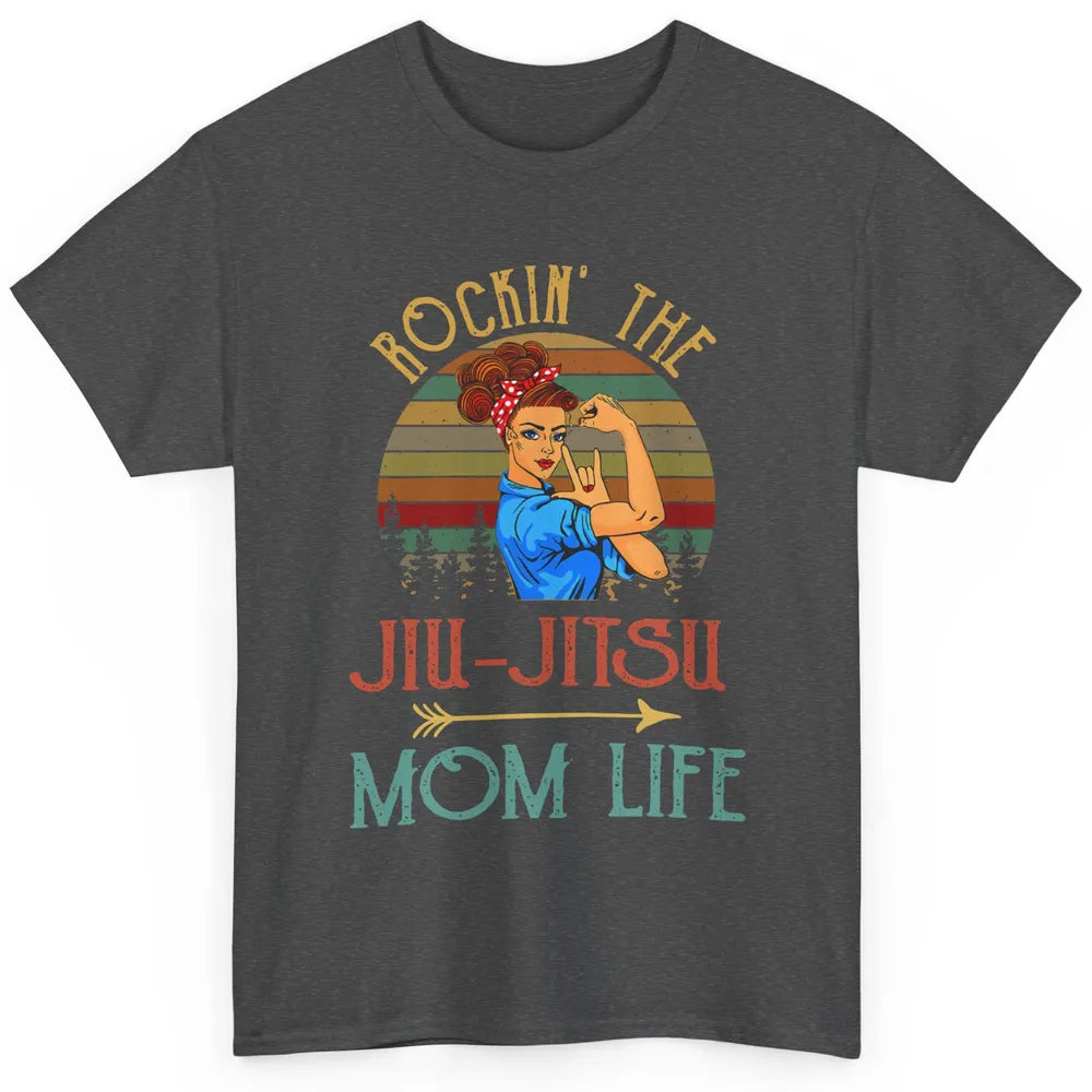 Vintage Messy Bun Jiu Jitsu Mom Life Taekwondo Martial Art Classic Unisex T-Shirt