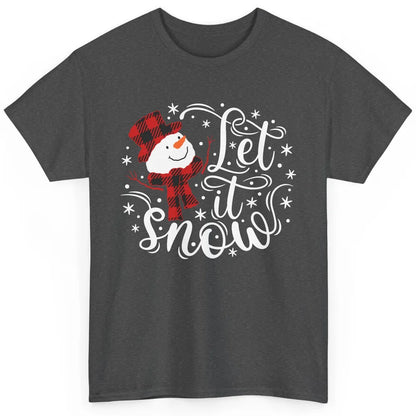 Funny Snowman Let It Snow Snowflakes Holiday Merry Christmas Classic Unisex T-Shirt