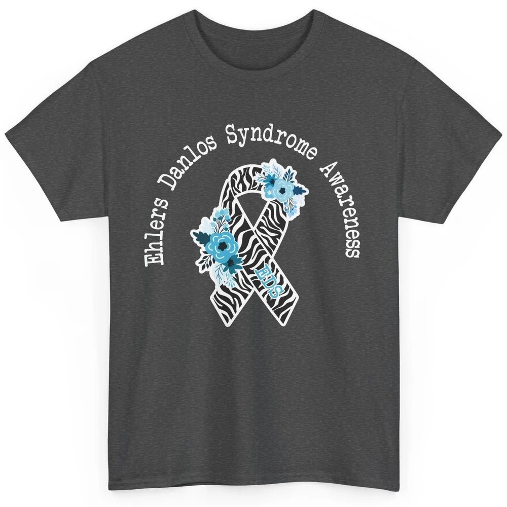 Ehlers Danlos Syndrome Awareness EDS Zibra Ribbon Rainbow Classic Unisex T-Shirt